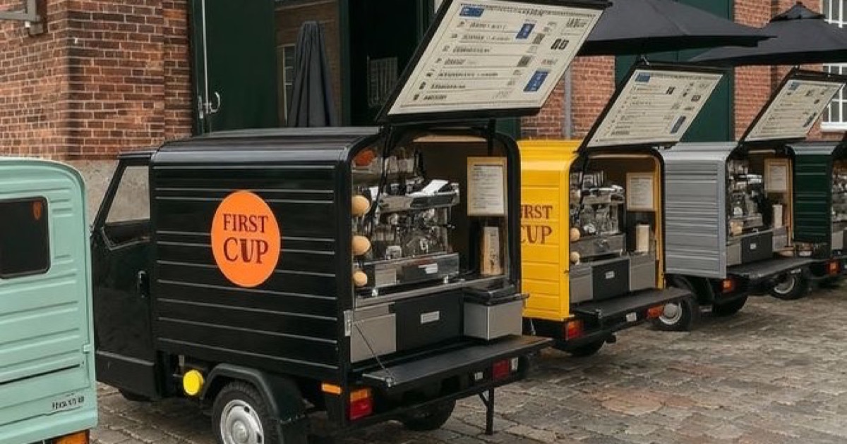 First Cup kaffevogn med varme og kolde drikke til events i København